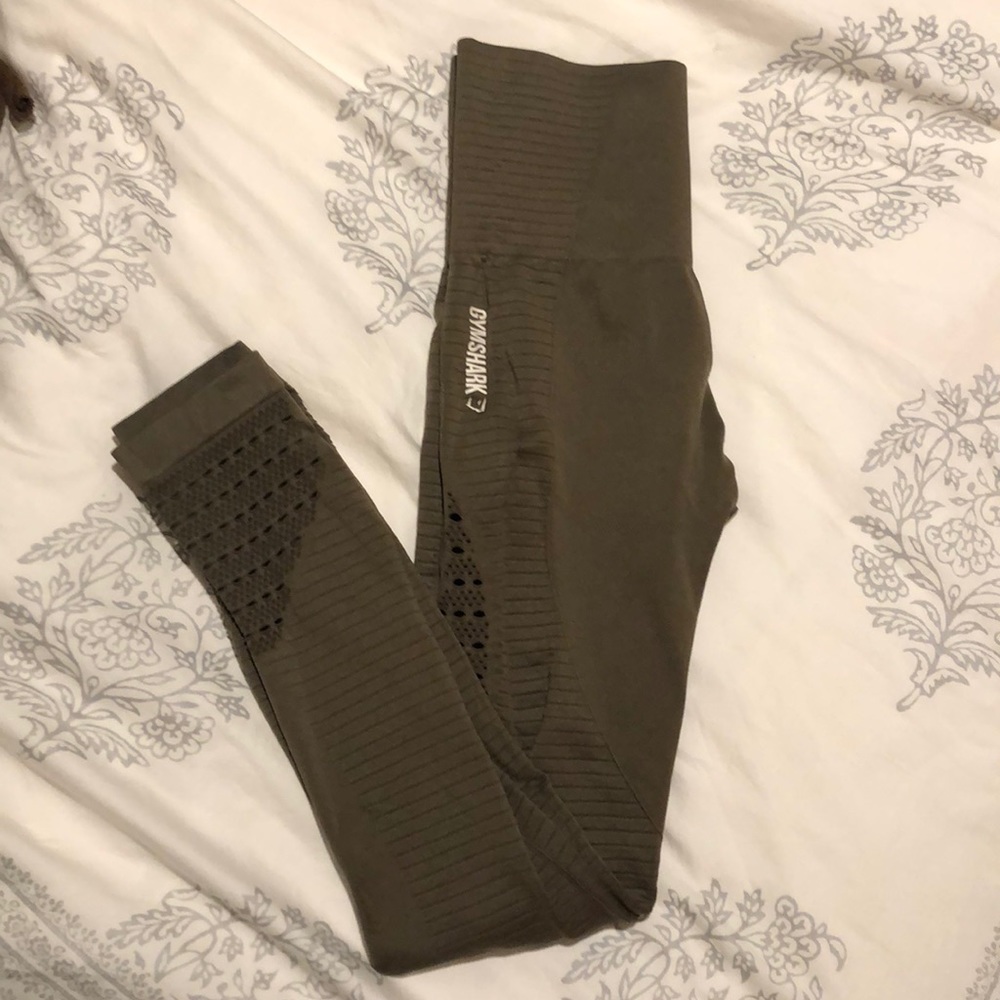 Khaki green energy seamless leggings